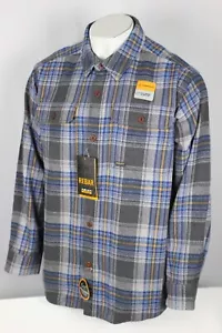 Ariat Men's Rebar Heavy Flannel Work Shirt XL Charcoal Heather Plaid 10052118 - Picture 1 of 4