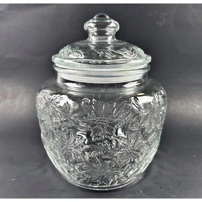 Princess House Crystal Fantasia BOTE GRANDE tapa hermética 7” de alto vintage Foto 1 de 4