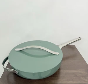 Caraway 4.5 Qt Saute Pan with 12" Lid Green Non-Stick Ceramic Coated Oven Safe - Picture 1 of 10