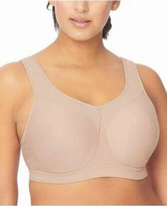 Glamorise Women's Sports Bra High Impact Full-Figure Underwire Beige - New - Picture 1 of 7