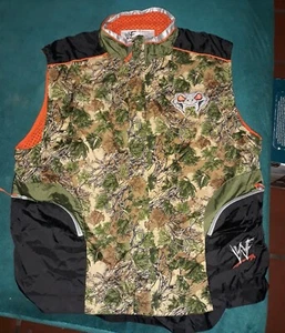 Vintage 90'S STONE COLD STEVE AUSTIN WWF WRESTLING CAMO Vest WWF. Youth L 14/16 - Picture 1 of 4