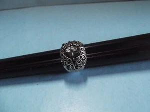 Fashion Jewelry Ring Silver Tone Band W/Grey Oval Stone Size 7.5 - Picture 1 of 10
