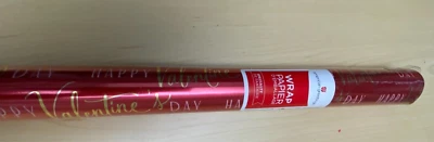 7 ROLLS AMERICAN GREETINGS HAPPY VALENTINES DAY WRAPPING PAPER 140 SQ FT - Image 1 of 3