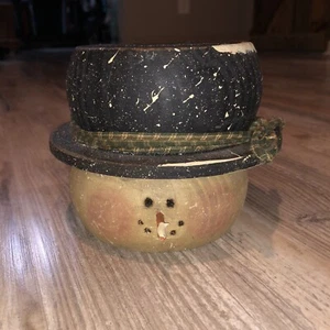 Solid Wood Snowman Decor Christmas - Picture 1 of 6