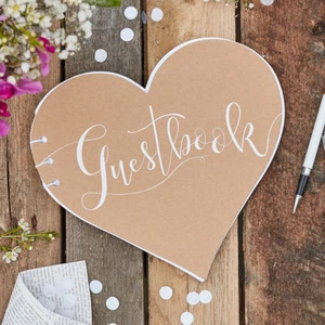 Gästebuch 'Herz' kraft / weiß Hochzeit Hochzeitsalbum Hochzeitsgästebuch - Bild 1 von 3