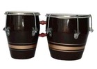 Musical Percussion Wooden Bango Drum Professional Bongo Set Natural Wood Brown