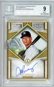 Tarjeta autógrafa Alex Rodriguez 2019 Topps Transcendent #TCA-AR 17/25 BGS 9 - Imagen 1 de 2