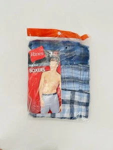 Vintage 2003 Hanes Men’s Boxers 100% Cotton 3 Pair Full Cut Size 2X 46-48 - Picture 1 of 2