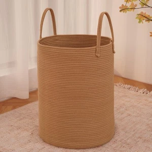 Large Woven Laundry Basket Hamper,60L Cotton Rope Storage Bin for Blankets,To... - Picture 1 of 6