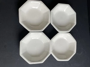 Johnson Bros Heritage White Octagonal Ironstone 5” Berry Dessert Bowls Set Of 4 - Picture 1 of 4