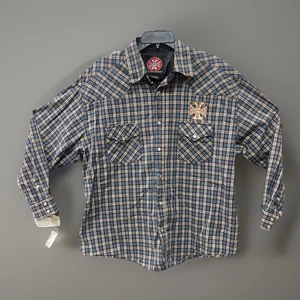 West Coast Choppers Jesse James Pearl Snap Karo Hemd XL 46-48 Langarm - Bild 1 von 8