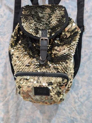 Victoria Secret Backpack Gold Sequin Very Good Condition - Image 1 of 4