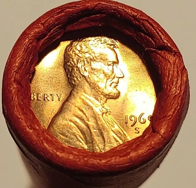 1969-S Lincoln Memorial Cent Roll   BU   Sealed  OBW   50 cents - Image 1 of 4
