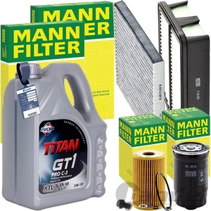 MANN INSPEKTIONSPAKET+FUCHS GT1 5W-30 MOTORÖL passend für 1.7 CRDI HYUNDAI ix35 - Bild 1 von 9