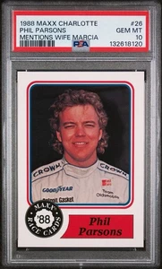 PSA 10 - 1988 MAXX CHARLOTTE #26 PHIL PARSONS ERWÄHNT WIFE MARCIA (RC) - Bild 1 von 3