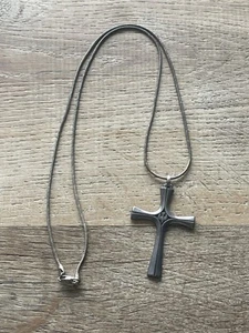 Vintage Sterling Silver James Avery Cross And Necklace Minimalist - Picture 1 of 7