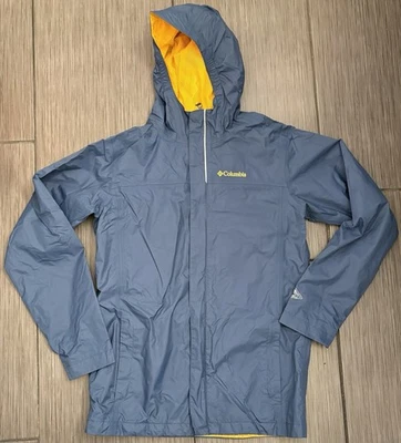 Columbia Boy's Watertight Rain Jacket Large (14/16) Blue W/Yellow Mesh Omni Tech - Image 1 of 4