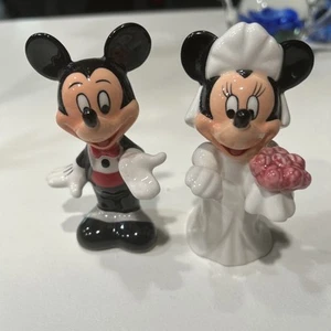 Topolino e Minnie matrimonio tenendosi per mano sposa/sposo sale e pepe shaker Disney - Foto 1 di 5