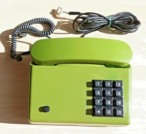 altes Telefon Tastentelefon DeTeWe contast grün Vintage 1980 - Bild 1 von 3