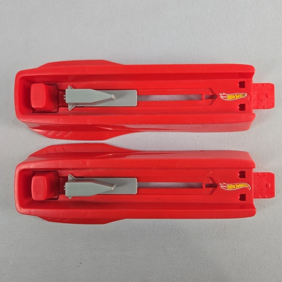 Hot Wheels Pull Back Launcher Mattel 2011 Red and Gray Needs Rubber Band - Image 1 of 4