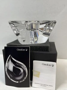 Orrefors Swedan Martti Rytkonen Crystal Triangle Votive Candle Holder NIB - Picture 1 of 13