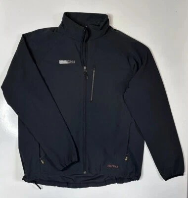 Marmot Full Zip Softshell Stretch Jacket Logo Gray Black CC-394 Size XXL *LOGO* - Image 1 of 4