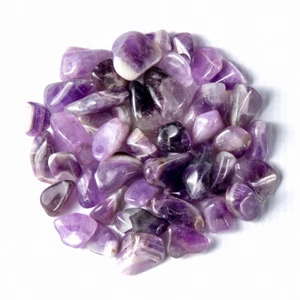 1/4 Pfund getrommelt gebänderter Amethyst Edelstein Kristalle 35-50 Steine Proben Chevron - Bild 1 von 4