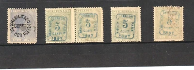 Spain Philippines King Alfonso XII  19th Century Overprinted Stamps Collection - Image 1 of 2