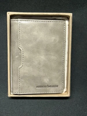 SERMAN BRANDS Wallet Men Slim Leather RFID Blocking Minimalist Card Grey/brown - Image 1 of 3