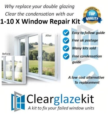 1-10 FAILED Double Glazing Window Repair kit Clears trapped Condensation - Image 1 of 4