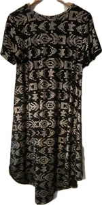 LuLaRoe Elegante Abito Carly Nero e Argento Hi-lo Taglia Medium - Foto 1 di 6