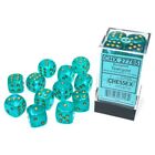 D6 Sets Blue And Turquoise Borealis: 16Mm D6 Teal/Gold - Luminary (12)