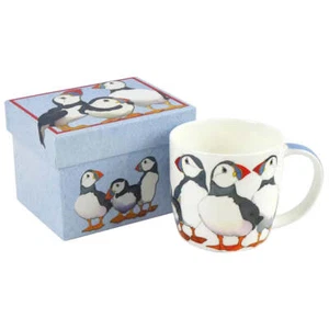 PUFFINS BONE CHINA MUG WITH GIFT BOX - Picture 1 of 1