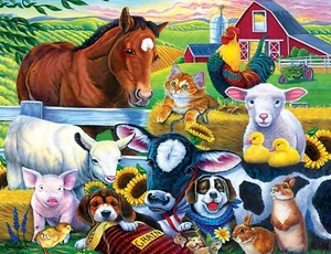 MasterPieces World of Animals - Farm Friends 100 Piece Jigsaw Puzzle - Picture 1 of 5