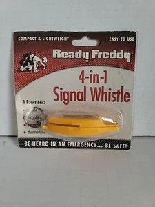 Ready Freddy 4 in 1 Signal Whistle in trouble w/ thermometer,compass,magnifier - Picture 1 of 9