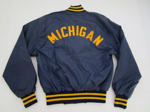 Mens Small Michigan Wolverines varsity embroidered jacket bomber vintage Cover