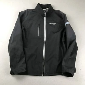 Lake Of Isles Jacket Mens Large Black Fleece Lined Full Zip Sides Foxwoods Golf - Picture 1 of 11