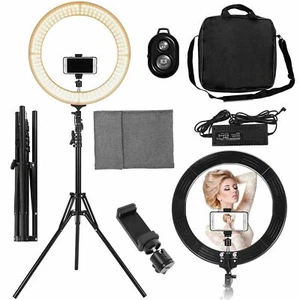 New 18" LED SMD Ring Light Kit with Stand Dimmable 5500K for Live Phone Camera - Picture 1 of 12