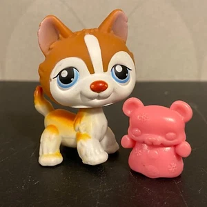 Auténtico Littlest Pet Shop #341 naranja blanco perro husky - Imagen 1 de 12