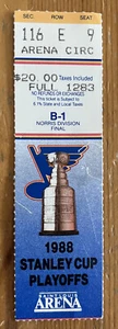 23/04/88 AZULES/RED WINGS BOLETO DE PLAYOFFS TALÓN-CASCO 1 CULO/OATES 1 GOL/GILMOUR 1G - Imagen 1 de 1