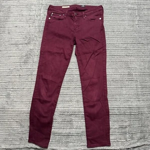 AG Adriano Goldschmied Jeans Damen 28 Burgund Stevie Ankle Slim Straight Leg - Bild 1 von 10