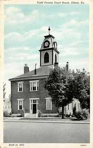 Elkton KY~12:15 PM sulla vecchia contea tribunale mansarda tetto torre dell'orologio 1940 - Foto 1 di 3