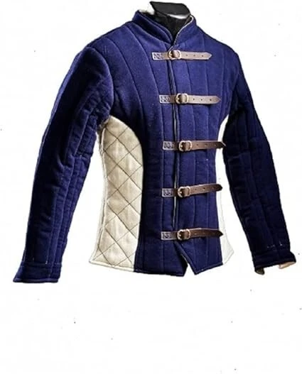 Nueva Chaqueta Medieval Manga Completa Gambesón Corte Ajustado Estilo Gambesón Foto 1 de 4