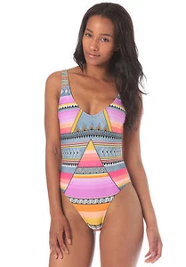 Rip Curl Women's Sunscape Cheeky One Piece Swimsuit Medium Geometric - GSIOF8 - Picture 1 of 4