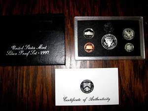 1997 Silver Proof Set US Mint 5 Coins Box + COA - Picture 1 of 5
