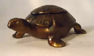 VINTAGE CAST METAL TURTLE SHAPED HINGED TOP ASHTRAY MADE IN AUSTRIA 5" BY 3 1/2" - Picture 1 of 10