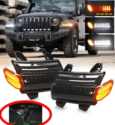 LED Turn Signal Lights Sequential Bumper Lamp For Jeep Wrangler JL Sahara 2018+ - Image 1 of 4