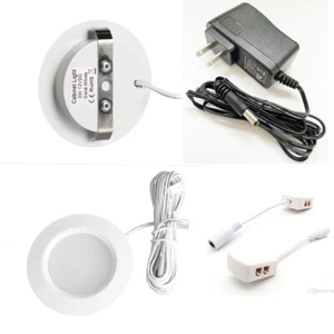Recessed DC 12v 2pcs/kit 3W LED Puck/under Cabinet Light,LED spotlight +adapter - Picture 1 of 7