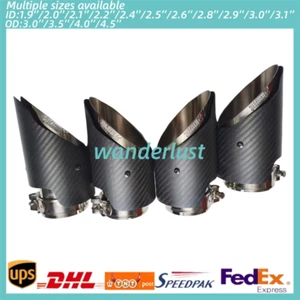 1X Akrapovic Exhaust Tip Glossy Carbon Fiber End Pipe OUT:76 89 101 114mm - Foto 1 di 4