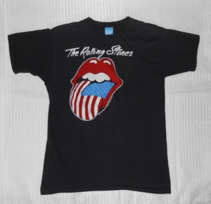 Vintage Rolling Stones North American Tour 1981 Shirt Mens Black Screen Stars XL - Picture 1 of 11
